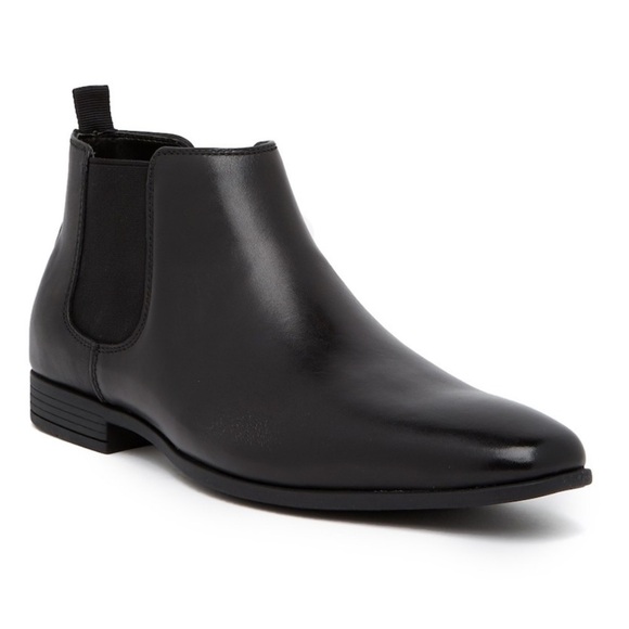 Public Opinion Men’s Chelsea black leather slip‎ on boots - Picture 1 of 6